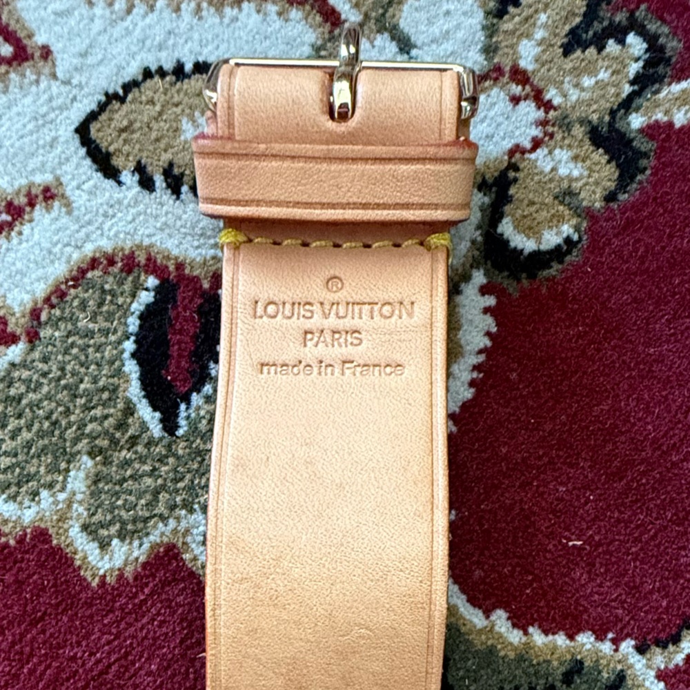 New LV Keepall Vachetta Leather Luggage Travel Neverfull Name Tag Tan